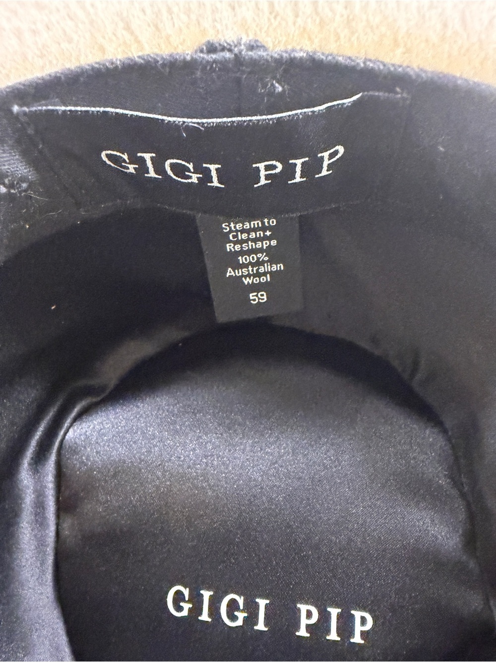 Gigi Pip Monroe Rancher Ivory Wool Fedora Hat Size 59 M/L - Picture 6 of 6